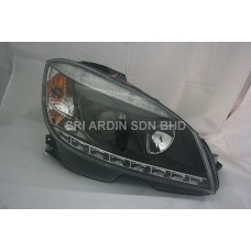 Mercedes C Class W204 07-11 Black Projector Headlamp w LED